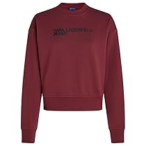 KARL LAGERFELD JEANS, Donna, Felpa Con Logo Essenziale, Vestibilità Regolare, Viola, XL