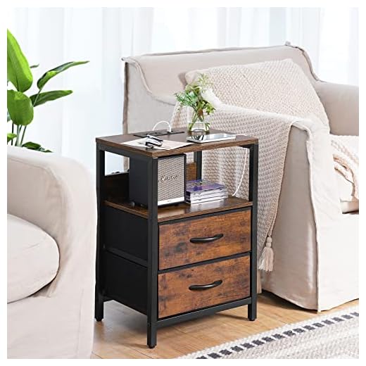 Yoobure Nightstand with USB Charging Station