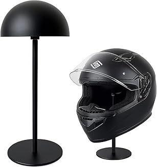 motofans Helmet Stand - Metal Rotation Stand for Motocycle, Caps, Hats & Rugby Helmets