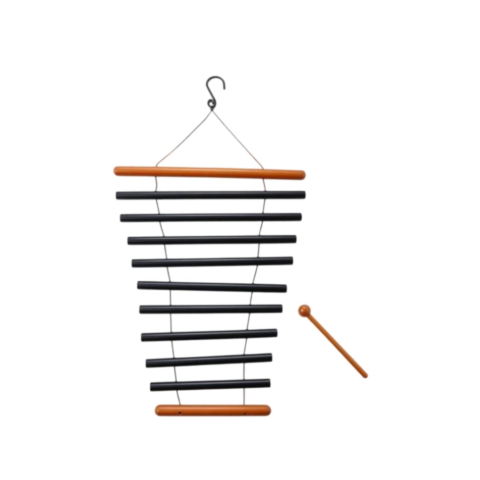de Percusión Infantil Tubular Xilófono Colgante Diseñado para Golpeo Suave y Resonante Adecuado para Relajación Hogares Rincones de Juego, Negro, Étnico