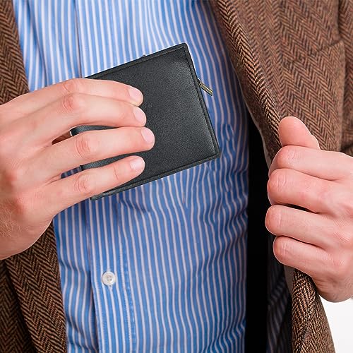 Personalized Wallet for Men, Custom Engraved Leather Wallets with Name, Customized Gifts for Father's Day Husband Son, Black2