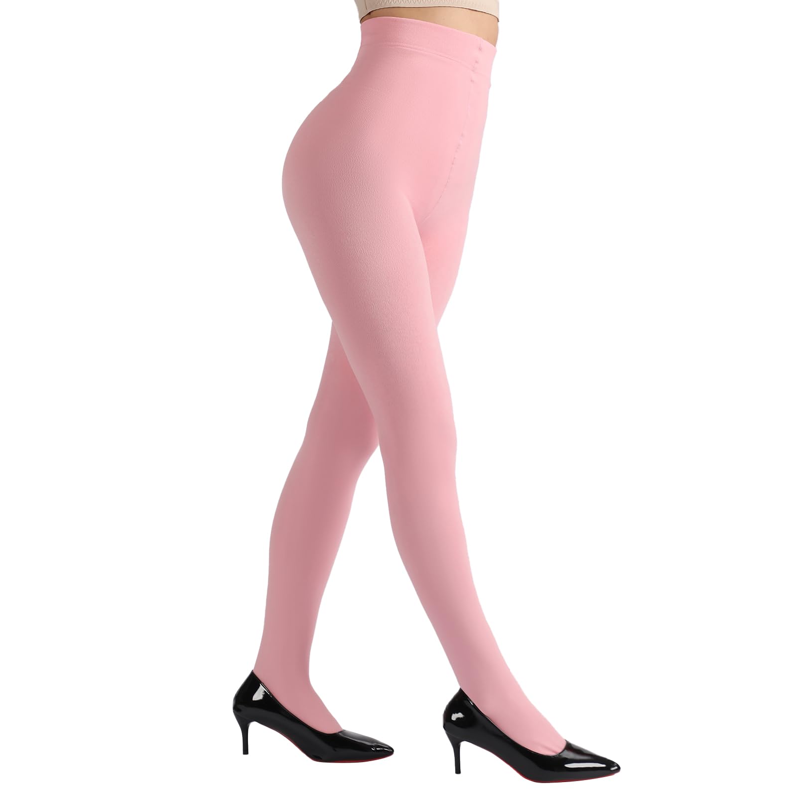 DancMolly Opaque Fleece Lined Tights for Women, High Waist Warm Winter Thermal Control Top Pantyhose
