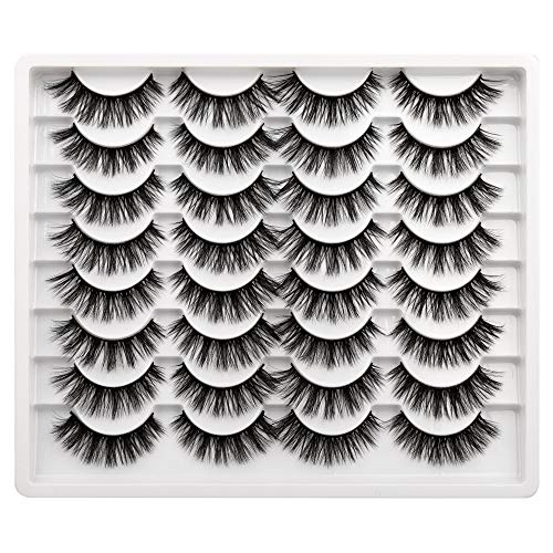 Newcally Lashes Cat Eye False Eyelashes Natural 3D 16 Pairs Fake Eyelashes Fluffy Volume Faux Mink Lashes Wispy Crossed Short Strip Eye Lashes Multipack