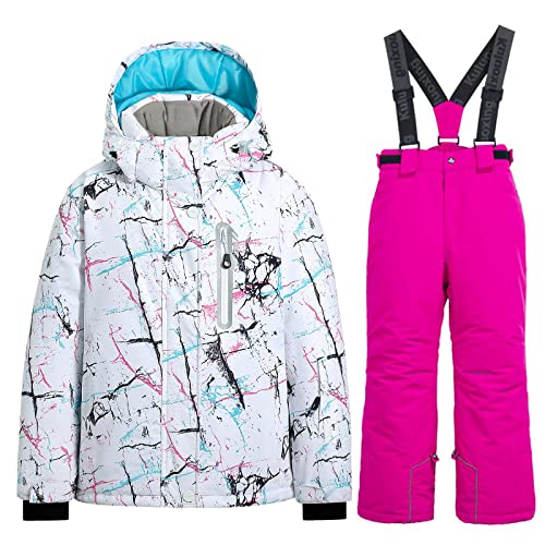 HOTIAN Boys 2 Piece Ski Jacket Snow Jacket Pants Suits Windproof Waterproof Winter Coats