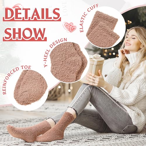 Eyean Womens Fuzzy Fluffy Slipper Socks Warm Winter Soft Thermal Plush Casual Sleep Cozy Home Socks4