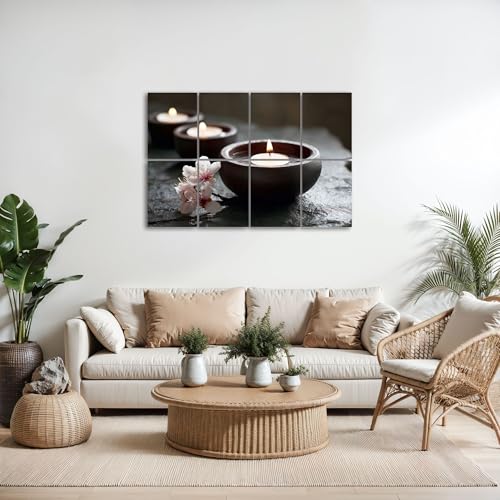 8 Pack Paneles Acústicos Artísticos Absorbentes de Sonido, Velas Flotantes, Paneles Decorativos Autoadhesivos para Estudios de Grabación en Casa 48"x32" miniatura 5