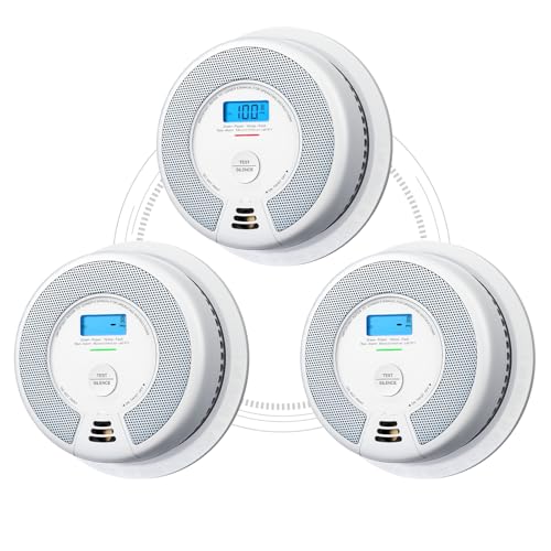 X-Sense Wireless Combination Smoke and Carbon Monoxide Detector, 10-Year Non-Replaceable Battery, Interconnected Up to 24 X-Sense Link+ Devices, Certified to UL 217 9th Edition, Model XP0H-WN, 3-Pack