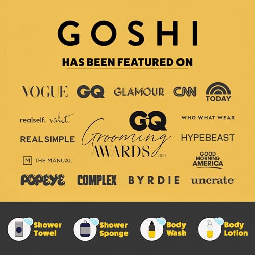 Image of GOSHI Exfoliating Shower Sponge - Rip-Resistant, Rapid-Drying Exfoliating Bath Sponge for All Skin Types - Indigo Blue - Made in Japan
