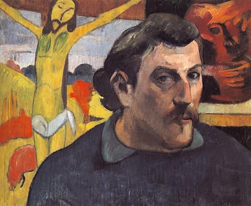Affiche Toile Autoportrait au Christ jaune de Paul Gauguin Émotion Artistique Murale 60x90cm