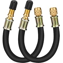 Mellbree 2pcs Valve Stem Extenders ، 8.25 بوصة مرنة Schrader Tire Valve Extension متوافق مع Harleys ، RV ، عربة ، دراجات ، دراجات نارية وضاغط هواء محمول