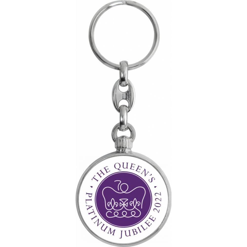 Toff LondonQueen's Platinum Jubilee 2022 double sided Keyring, Silver, One Size