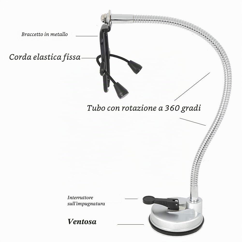 Supporto universale per asciugacapelli girevole 360° parete e tavolo multifunzione per capelli unghie e animali domestici
