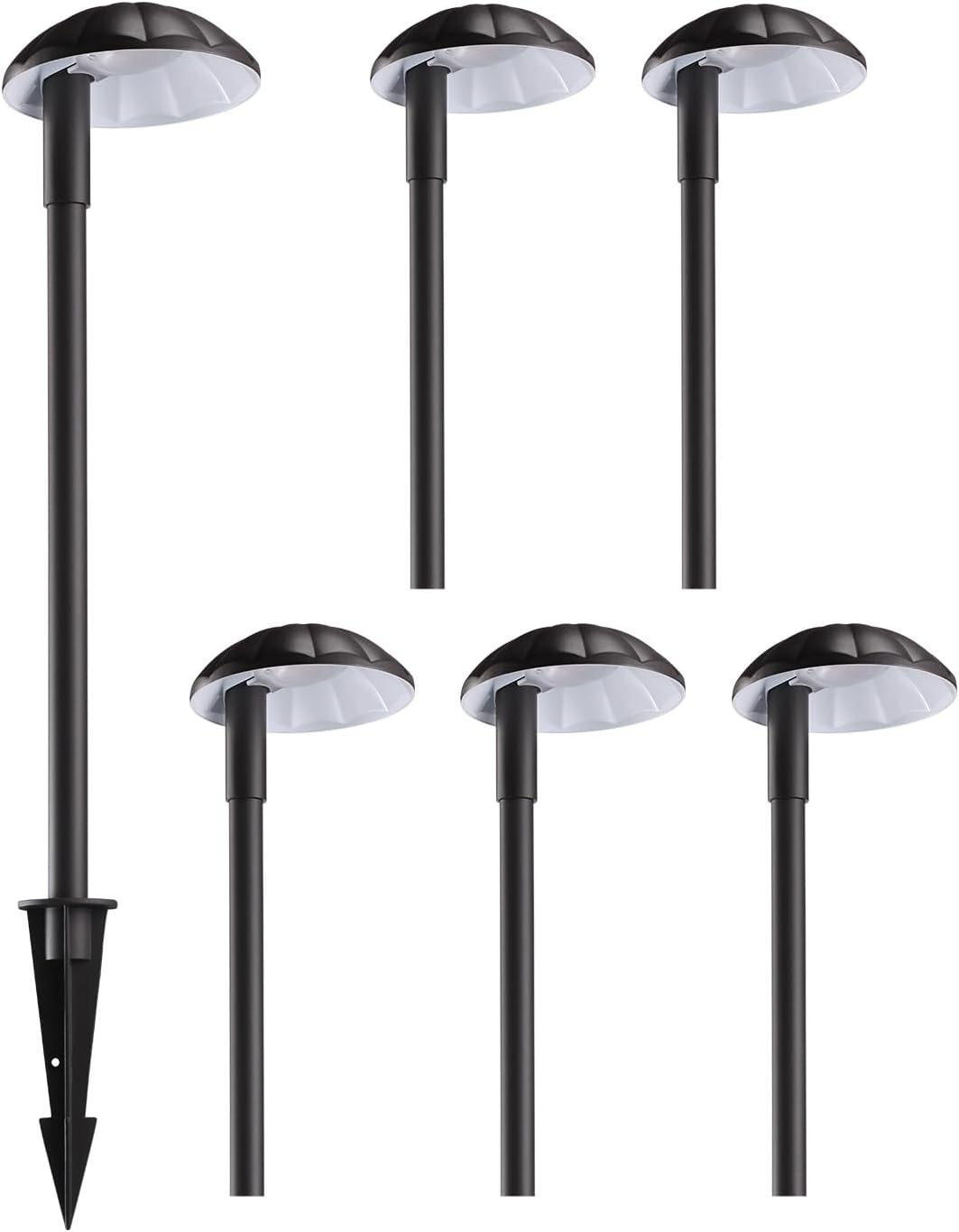 LEONLITE Low Voltage LED Pathway Lights, 5W 12V Path Light, 400LM, Modern Outdoor Landscape Lighting for Walkway, Driveway, IP65 Waterproof, Die Cast Aluminum, 3000K Warm White, Bronze, Pack of 6