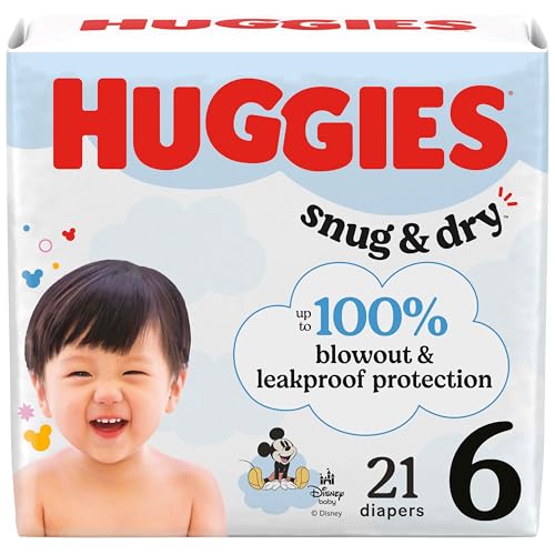 Image of Huggies Size 6 Diapers, Snug & Dry Baby Diapers, Size 6 (35+ lbs), 21 Count, Packaging May Vary