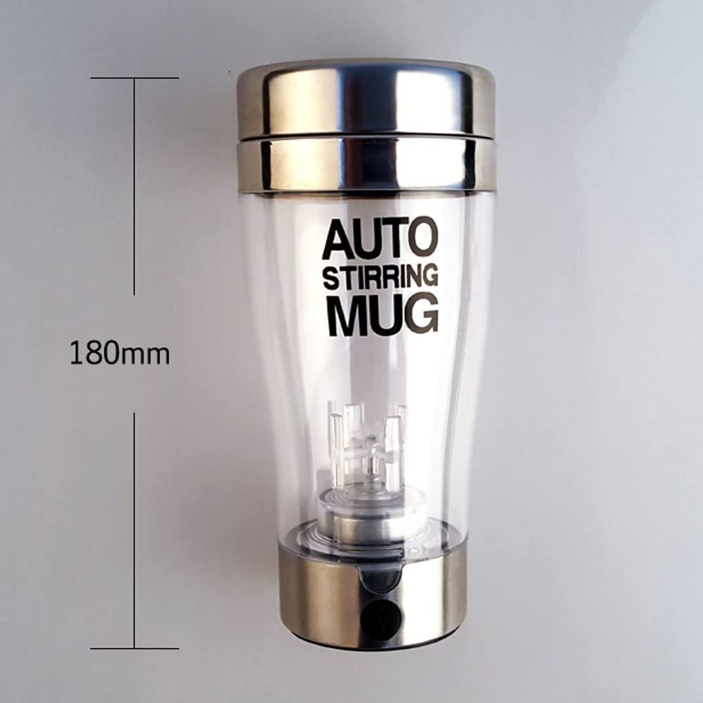PAHION 2 Stück Elektrischer Eiweiß Shaker Creative Proteinshaker Kreative ​Tornado Shaker Cup Protein Shaker-Flasche Batteriebetrieben Für Proteinpulver Milch Zucker Kaffee Andere Pulver 400Ml