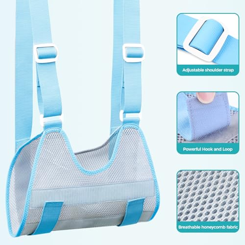Kids Upper Extremity Sling, Breathable & Comfort Arm Sling Shoulder Immobilizer，Adjustable Arm Sling for Elbow Injury(Grey,XS)