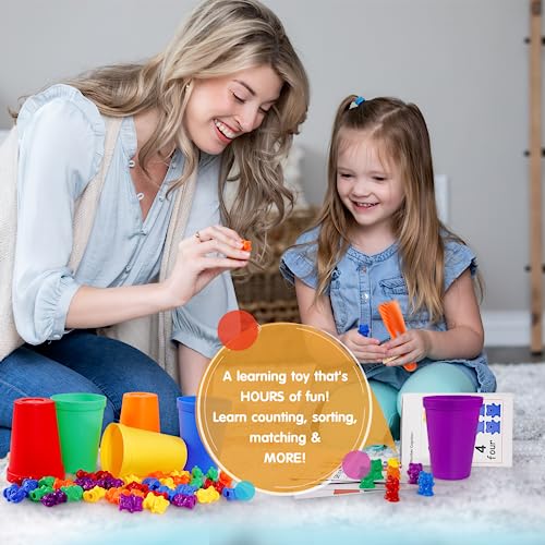 Image of Bmag Counting Bears with Matching Sorting Cups, Preschool Learning Toys Color Recognition and Math Learning Games, STEM Educational Toy Gift for Kids Age 3 4 5 Year Old Boys Girls