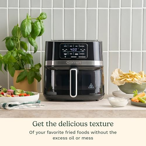Cuisinart Air Fryer Oven, Stainless Steel Air Fryer, 4.5-Qt Fryer Basket, Dishwasher-Safe Parts with 4 Presets for Roast, Bake, Broil, Air Fry & Keep Warm, Quick & Easy Meals, AIR-160, Black