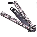 MORDEN MS Practice Finger Trainer Tool Steel Metal Folding Balisong Tool with Latch for Training and Practicing Flipping Tricks - Gray