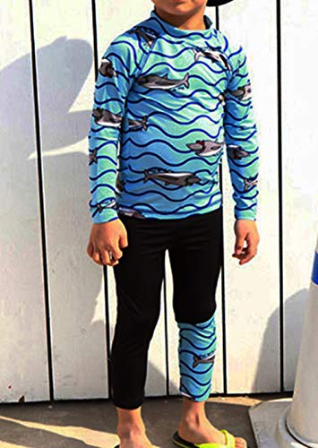 Monvecle Boys' Multi-Piece Short Sleeve Rashguard Swimming Tee Trunk Set Sunsuit UPF 50+ Protection2