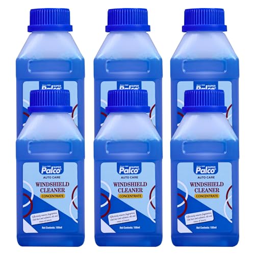 Image of PALCO Car Windshield Cleaner Liquid Concentrate 100ml (Pack of 6) Windshield Washer Fluid for Car for Streak Free Glass Finish with Car Wiper Liquid (Add 50ml in 2L Water in Windshield Tank)