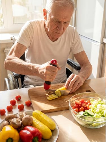 Ergonomic Adaptive Kitchen Knife with Angled Handle — Arthritis-Friendly, One-Handed Rocking Knife for Seniors & Disabled Users | Easily Slice Meat, Vegetables, Bread | Chop, Slice, Dice with Ease - Image 3