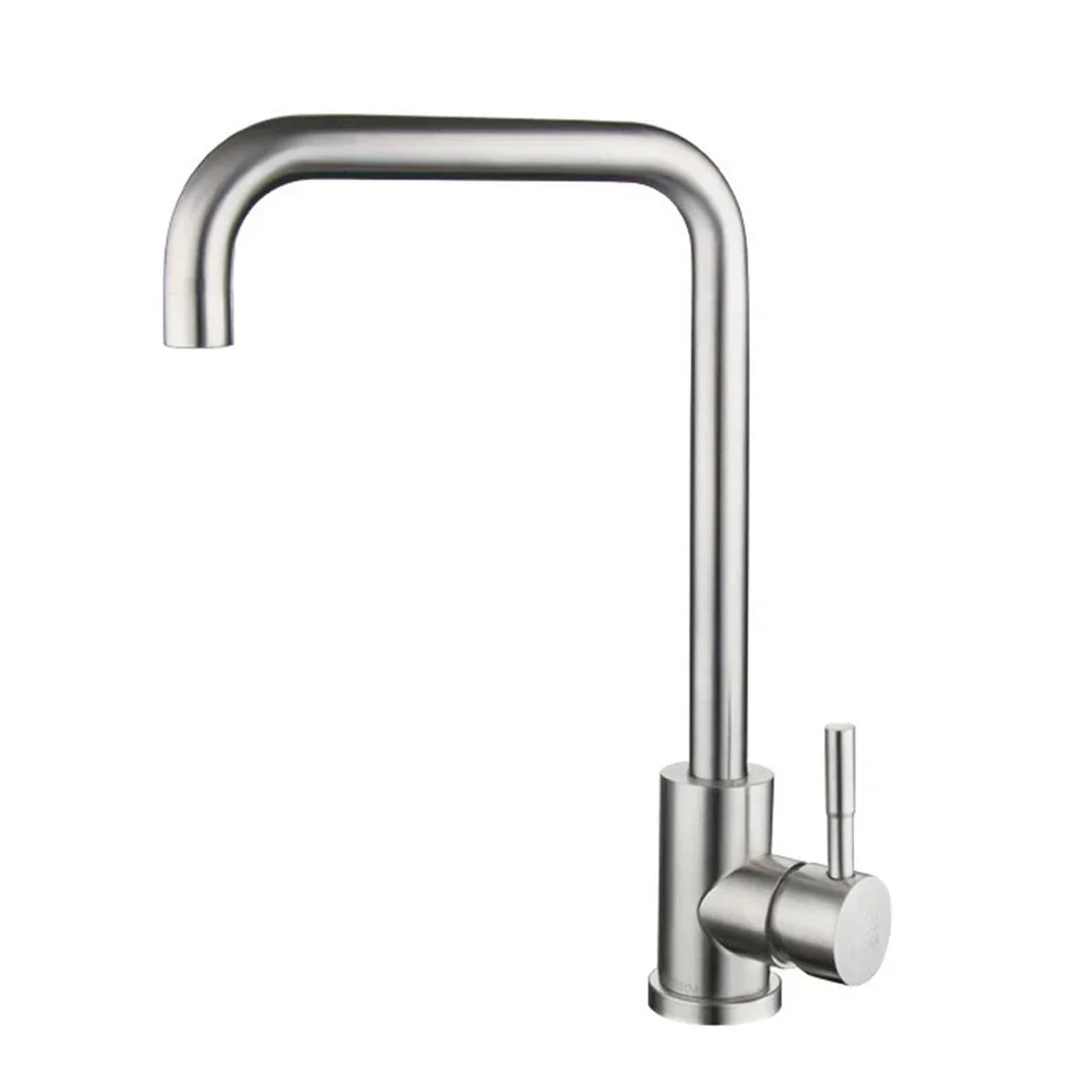 BNGDFDGH Kitchen Water Faucet 304 Stainless Steel Sink Faucets Cold and Hot Mixer Tap Bathroom Basin 360 ° Rotation Single Handle Taps(01 Stainless Steel)