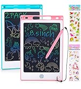 Auney 2 Stück LCD Schreibtafel Kinder 8.5 Zoll Bunter Bildschirm Zaubertafel,Löschbarem Elektroni...