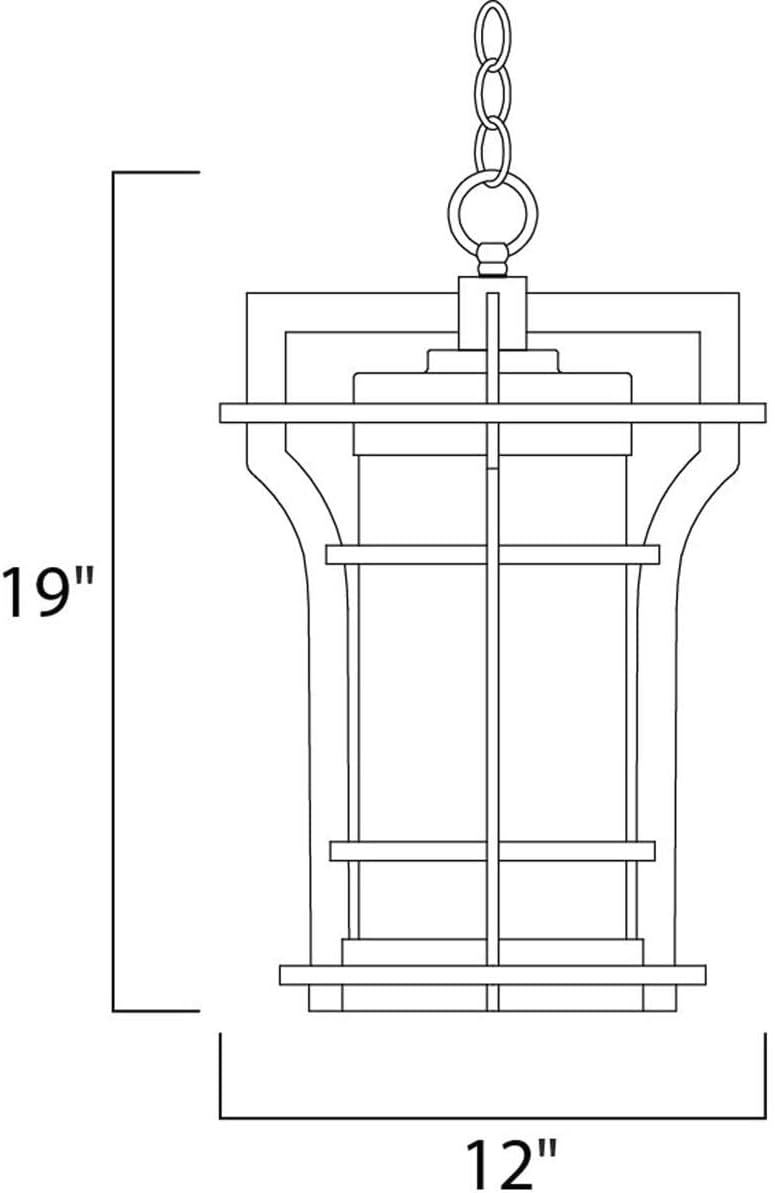 Maxim Lighting Oakville 1-Light Outdoor Hanging Light | Black Oxide Finish | Mediterranean Outdoor Light Fixture | Ideal for Porches & Covered Entryways | Home Decor Light Fixture | 30488WGBO