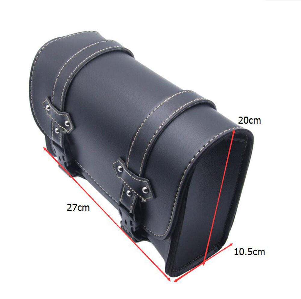 Baceyong Moto Tool, torba na siodełko ze skóry PU, torba do przechowywania bagażu, czarna, odporna na warunki atmosferyczne, z 2 paskami mocującymi