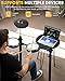 Ktaxon Electric Drum Set, Electronic Drum Set with USB MIDI, Dual Power Modes, Metronome, Record, Quiet Mesh Drum, Full Rubber Cymbals,225 Authentic Sounds, 64 Polyphony & 30 Demos for Adults(Compact)