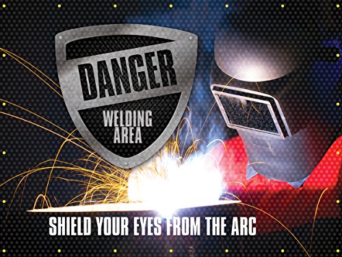 Accuform Signs Pwd100Rd Translucent Vinyl Welding Screen, Shield Design Front/Red Back, 6' x 6'