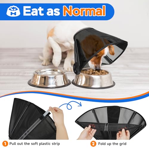 Image of Breathable Mesh Dog Cone Collar for Surgery, Soft Elizabethan Recovery Alternative to Stop Licking,Pet Neck Collar for Large Medium Small Breeds, M