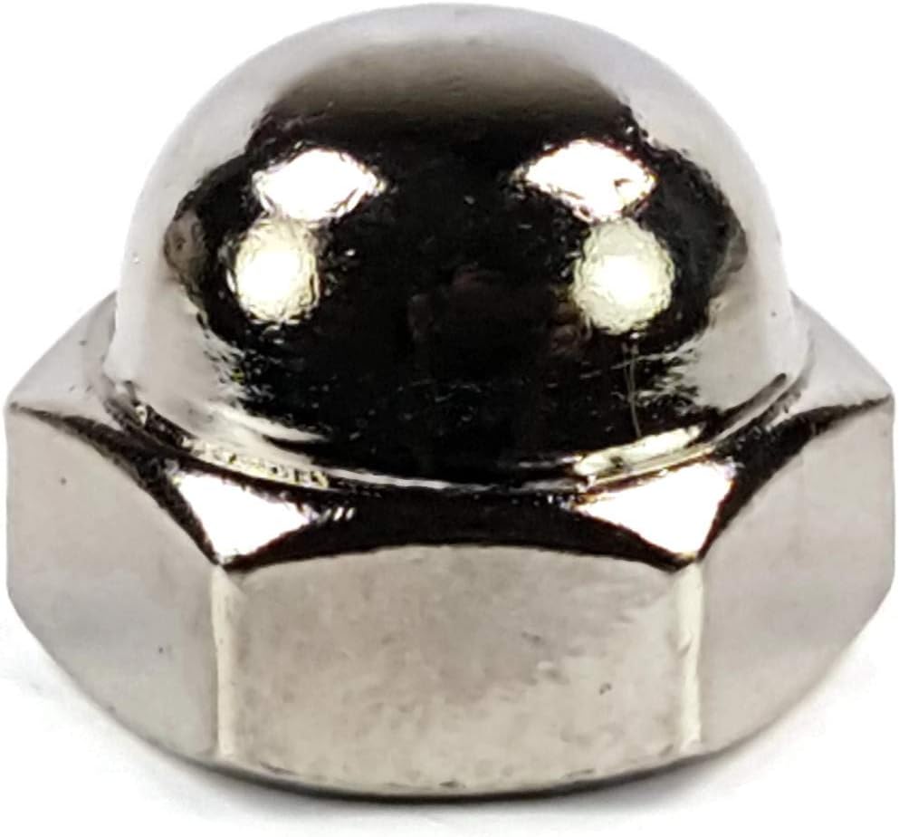 Nickel Plated Steel Acorn Cap Nuts - Inch Sizes #6-32 to 5/8"-11 - QTY 100 (5/16"-18)