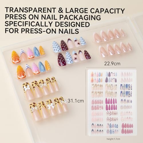 Image of Nails Storage Box with Stand for Fake Nail,Large Empty Nail Box Case Use for Press On Display & Storage,Nail holder for Painting Practice,Acrylic Nail Display Stand for Design Home