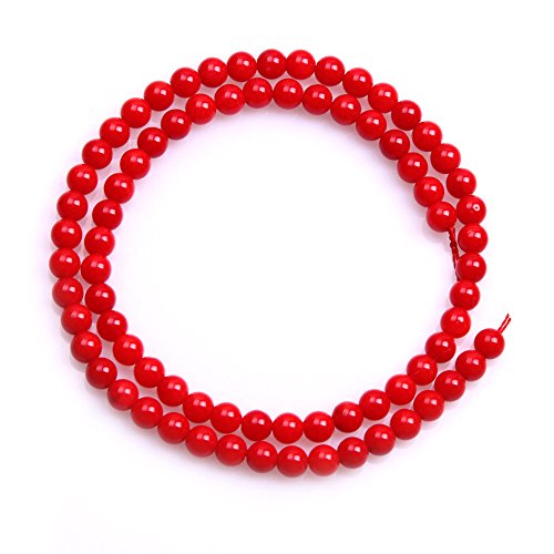 Red Coral Beads for Jewelry Making Gemstone Semi Precious 5mm Round 15" Dyed Color JOE FOREMAN