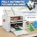 LABFENG Automatic Paper Folding Machine – 262 ft/min Electric Document Folder with 4 Trays & Digital Counter – Desktop Paper Folder for Offices, Print Shops, Manuals & Letters (110V)