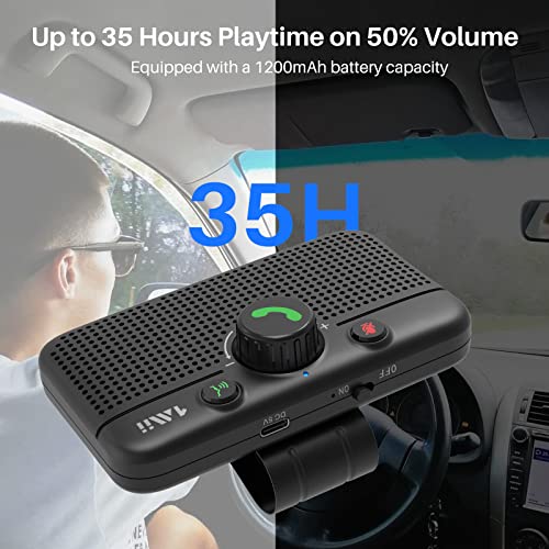 1Mii Bluetooth 5.3 Car Speaker, Handsfree Bluetooth Speakerphone For Cell Phone, Motion Auto On, Support Voice Assistant For Android And Ios, Bluetooth 5.3 Car Kit With Visor Clip thumb #5