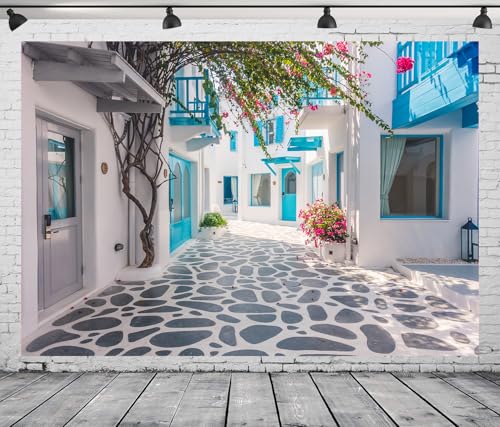 Toile de fond blanche Grèce Santorin 2,1x1,5m pour photo