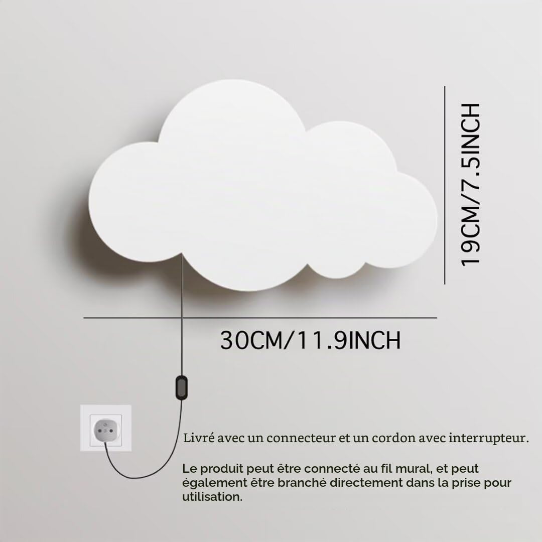 Applique LED Nuage pour chambre d'enfant, lampe de chevet, veilleuse, éclairage mural décoratif pour chambre, salon, escaliers, 18 W, 3 éclairages