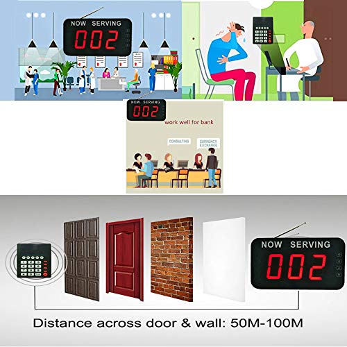3 Digits Take A Number System Wireless Number Calling System Queue Manage System with One keypad and One Queue Number Display