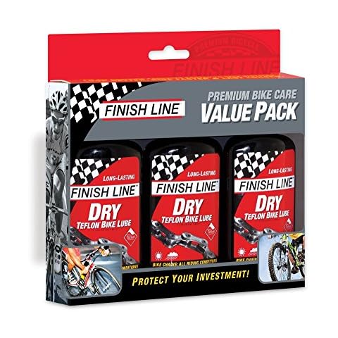 Finish Line Dry Bike Lubricant with Teflon Squeeze Bottle 4oz (set of 3), 4 Ounce Value Pack Cover