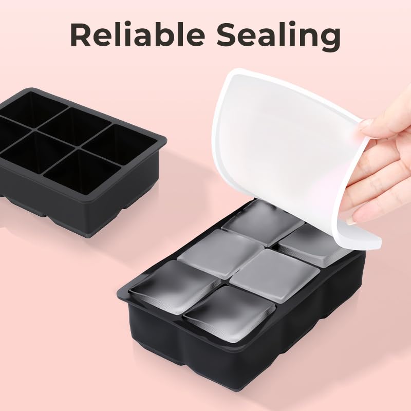2 Moldes para Cubos de Hielo de Silicona con Tapa miniatura 2