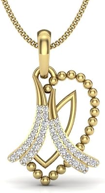 22K/18K Real Certified Fine Yellow Gold Striking CZ Womens Pendant