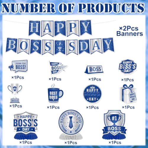 Image of Boss Day Office Appreciation Banner Swirls Honeycomb Decor 13pc