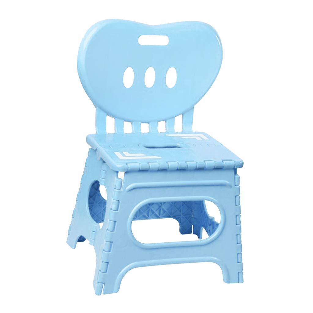 Tabouret pliant portable pour enfant - Chaise pliante pour la maternelle - Bleu - L