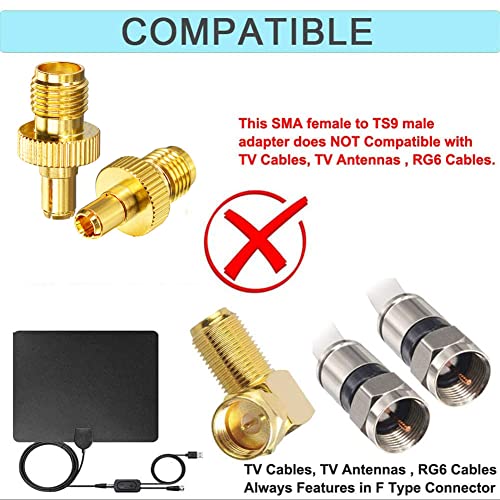 Adaptador TS9 a SMA Hembra Onelinkmore 2-Pack miniatura 4