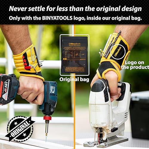 BINYATOOLS Magnetic Wristband with Super Strong Magnets Holds Screws, Nails - Image 2