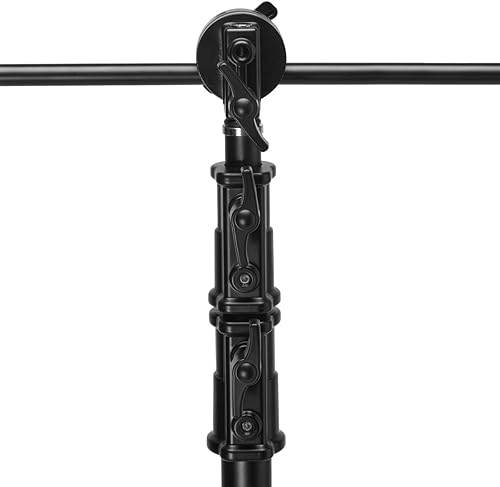 Miniatura 9 de Flashpoint Kit de soporte de luz C de 10.5 pies sobre base de tortuga con columna elevadora cargada por resorte de dos niveles, brazo de agarre de