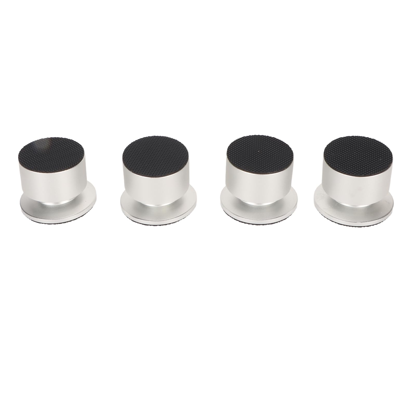 Piedini di isolamento per altoparlanti, ammortizzatore professionale e vibrazioni per qualità del suono HiFi, amplificatore, giradischi, lettore CD, lega di alluminio/rame, 4 pezzi (argento